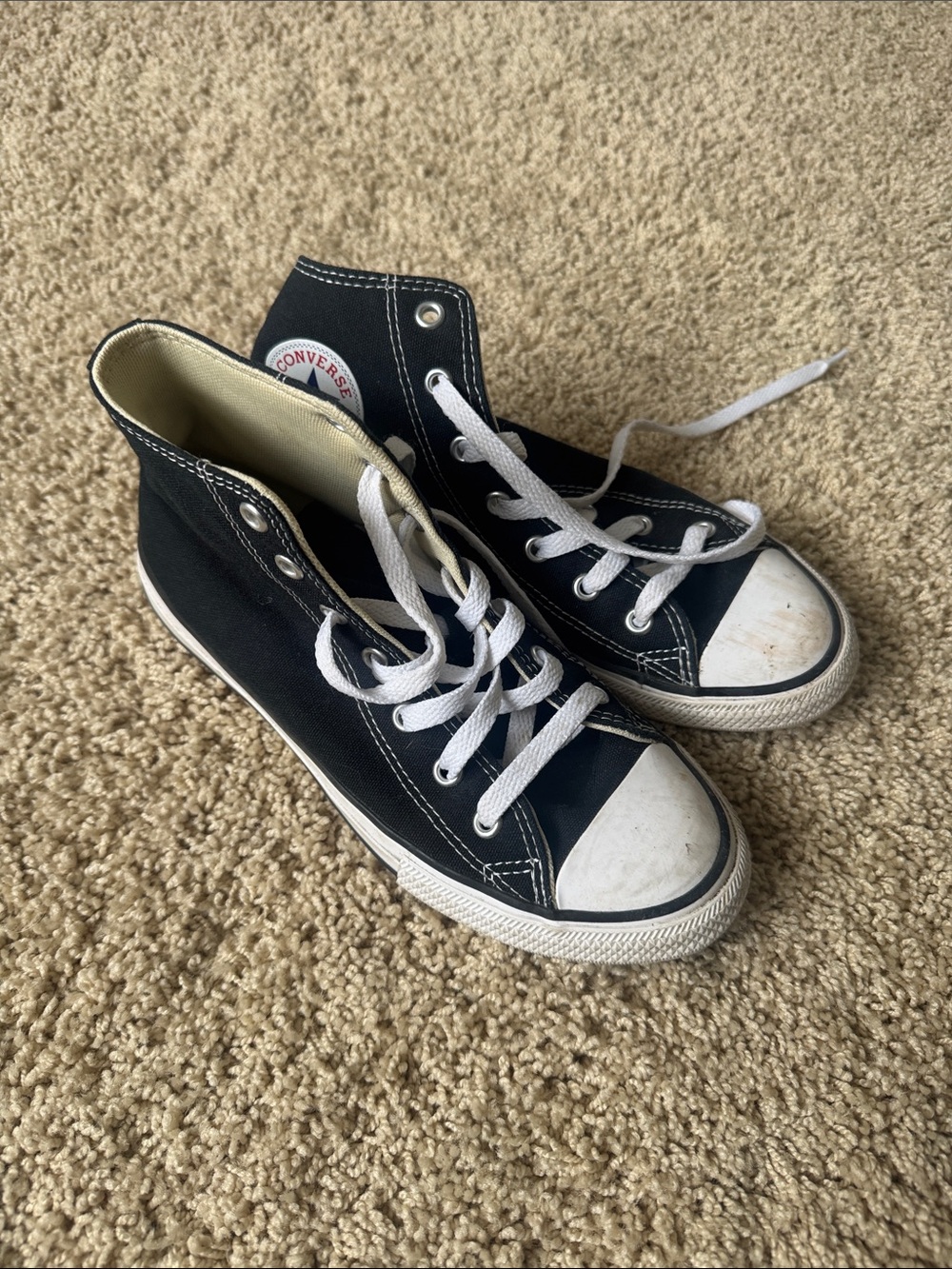 Converse Black High-Top Canvas Sneakers with White Accents